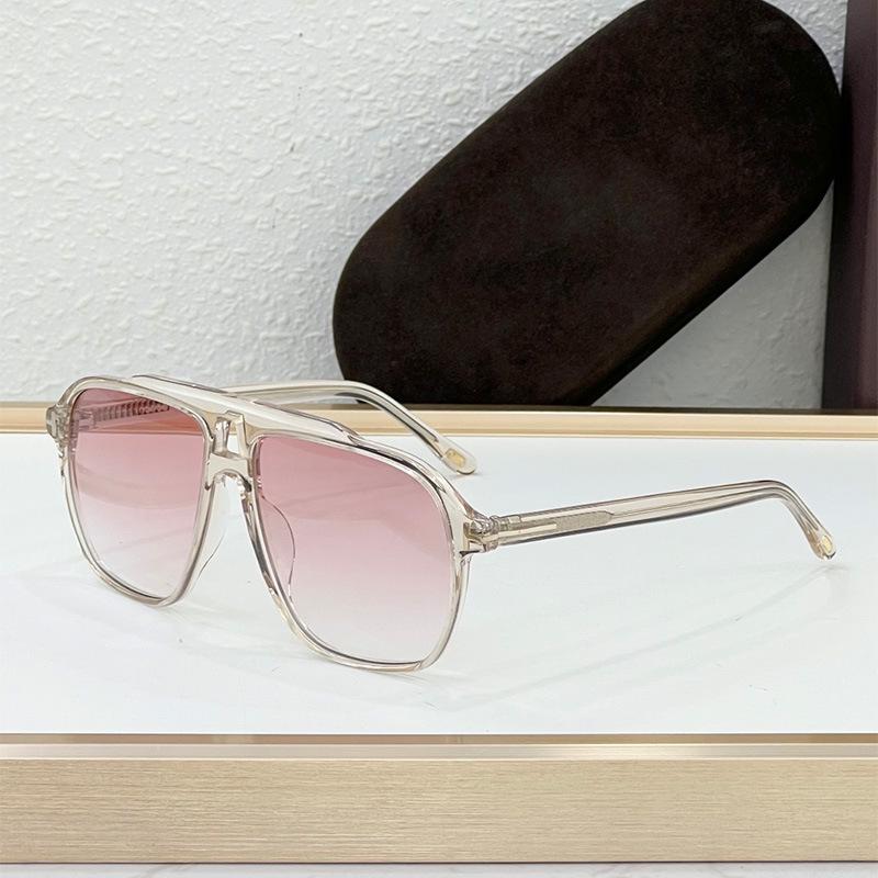 TF1209 High-End T-Bar Double-Beam Aviator Sunglasses: Retro European & American Design, Large Frame, Stylish Sunshade Glasses