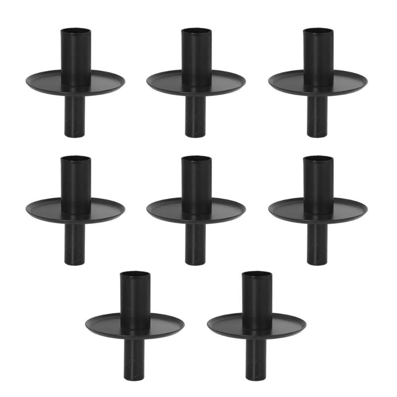 

Sophisticated Bottle Candlestick Holder Set 4/8Pcs Black Metal Taper Candle Stand for Wine Bottle Toppers Table Decors 1