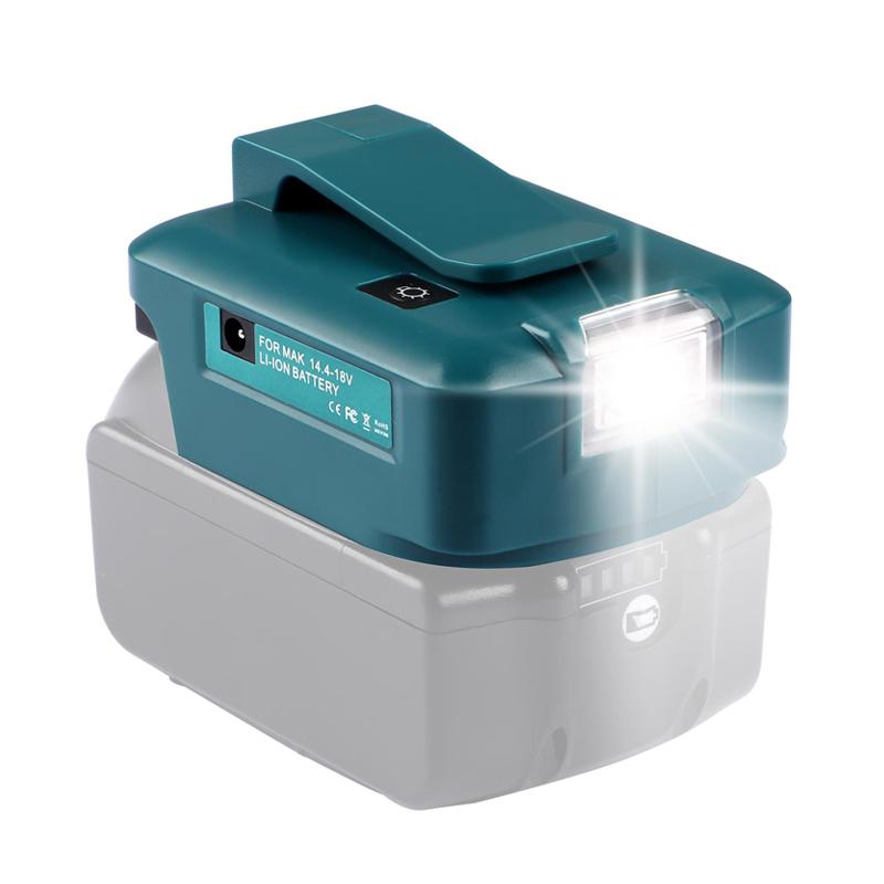 

Для Makita 14.4V/18V Li-ion Battery USB Converter с 200Lumen LED Work Light Portable Adapter Уличный фонарик Spotlights