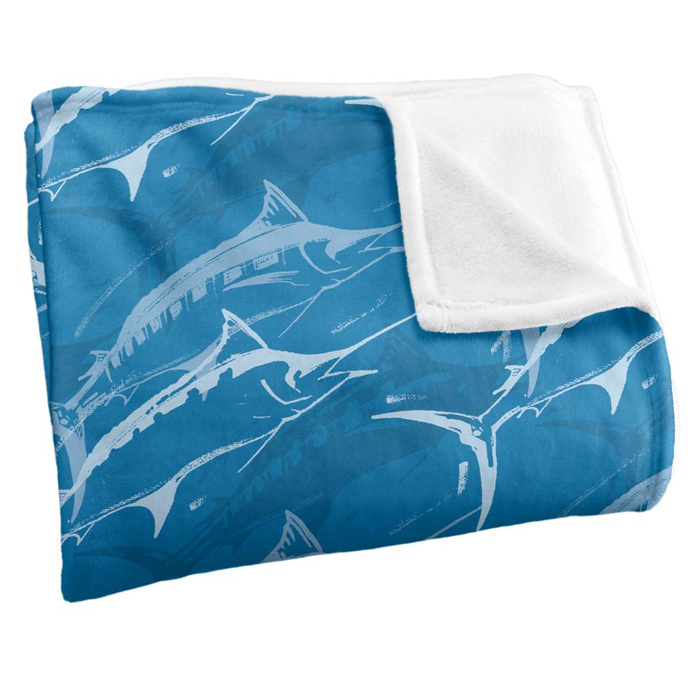 JQ Licensing Marlin Silky Mosaic Fish Supersoft Blanket