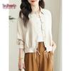 YUZHAOLIN Women's Textured Satin Oversized Short Jacket