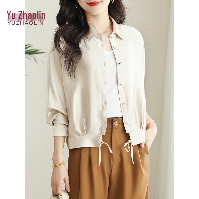 YUZHAOLIN Women's Textured Satin Oversized Short Jacket