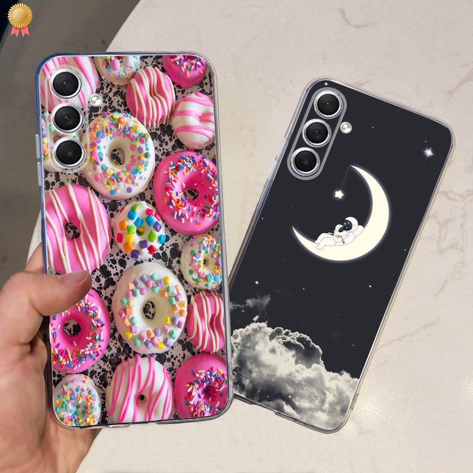Case For Samsung F54 5G Back Cover Glitters Fashion Cat Wolf Soft Silicon Bumper For Samsung Galaxy F54 5G F546B Phone Case Capa