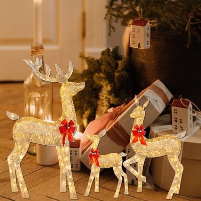 LED Gardening Decoration Christmas Reindeer Ornaments Light-Up Figure Stake