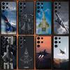 Fighter Plane Phone Case For Samsung Galaxy S26 S25 S24 S23 S22 S21 Plus Ultra Note20 Soft Black