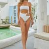 Bikini Sexy Ribbed High Waist Bralette Bikini Female Swimsuit Women Swimwear Two-pieces Bikini Set Bather Bathing Suit Swim