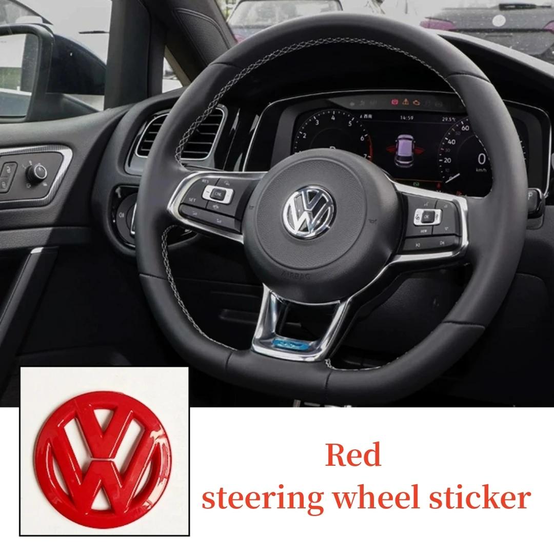 

Чорне глянцеве покриття-емблема на кермо Volkswagen для Golf 7 Rline логотип чорний для керма червоний