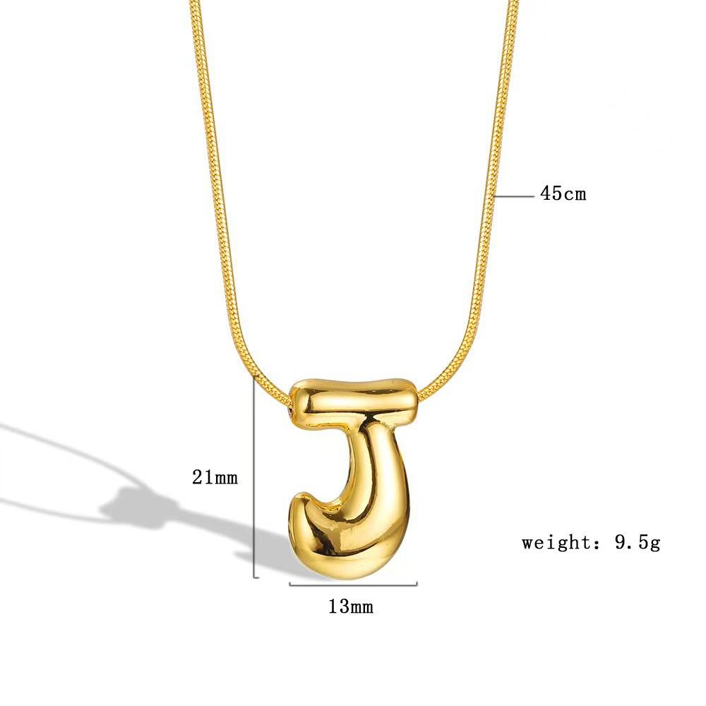 [9.30% off from 10 pieces] Balloon bubble chubby 26-letter necklace bare body simple pendant