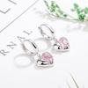 2022 Trendy Pink Crystal Heart Ear Cuffs: Elegant Zircon Design for Women
