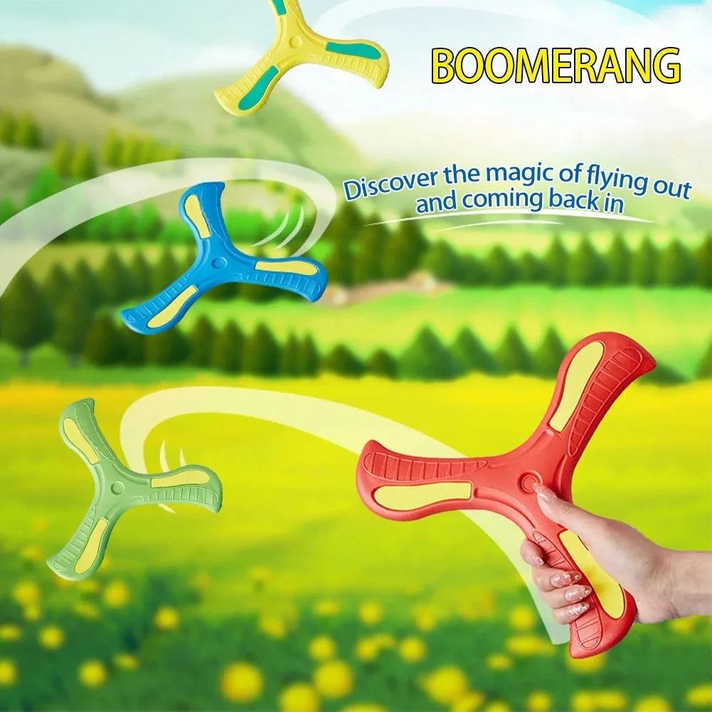 1Pc Summer Outdoor Fun Toys for Ages 3-10 Kids Three-leaf Cross Safe Soft EVA Foam Boomerang Beach Decompression Gift for Childs