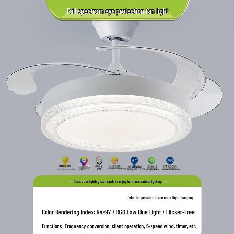Oeny Star Shadow 42-inch Full Spectrum LED Ceiling Fan Light