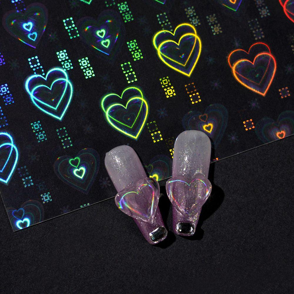 Art Decorations Holographic Cellophane Paper 3D Nail Sticker Aurora Nail Foils Laser Nails Film