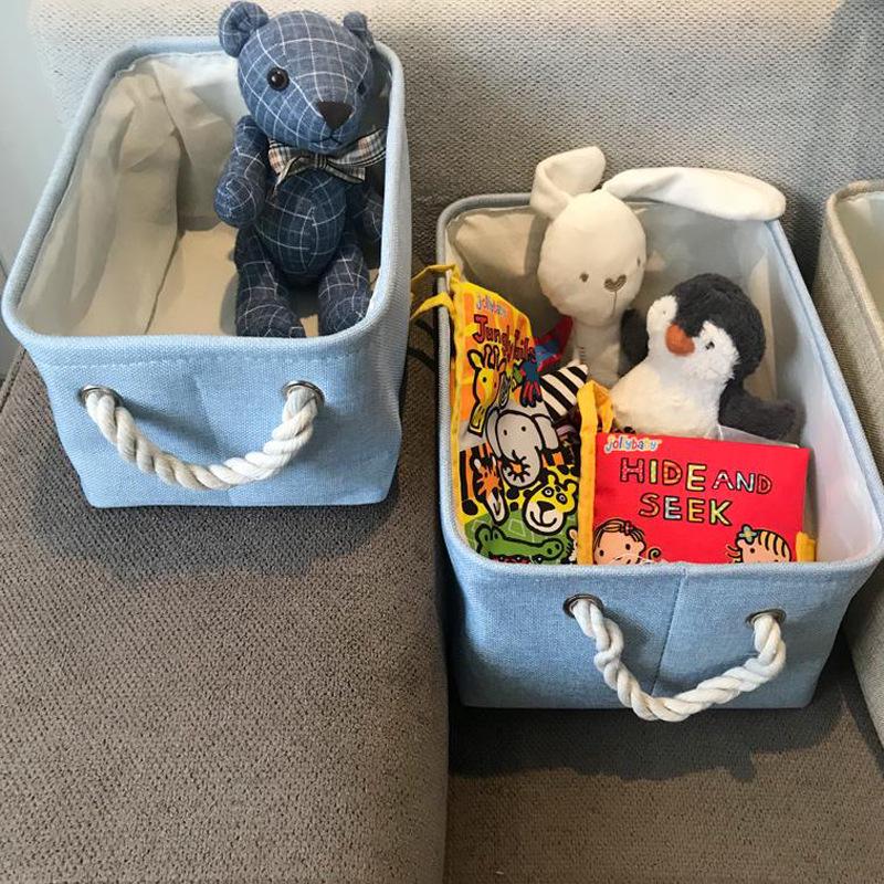 Foldable Children's Toy & Sundry Storage Basket - Washable Fabric Organizer for Living Room Items