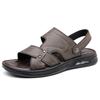 Fashion Solid Color Leather Sandals for Men Fashion Casual Sports Beach Shoes Male Dual-use Summer New Designer Slipper Shoes Man
