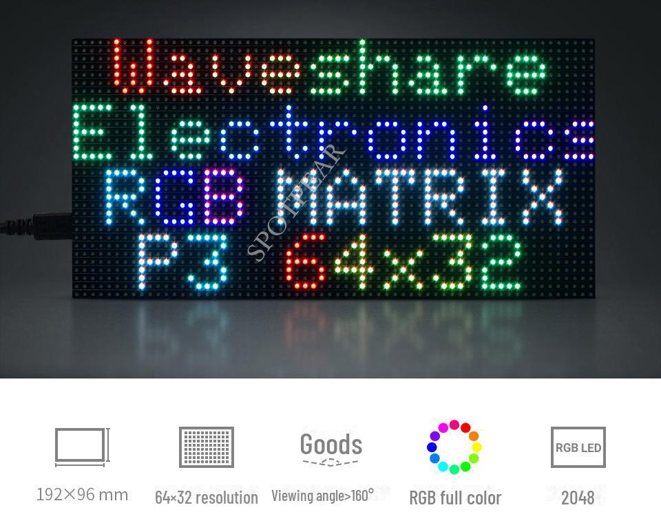 Flexible RGB LED Dot Matrix Display: Full-Color, Adjustable Brightness, Bendable, Supports Cascading