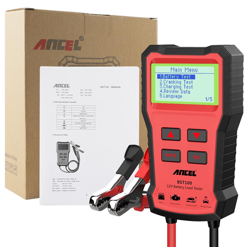 ANCEL BST100 Car Battery Tester 12V Battery Analyzer Cranking Charging Circuit Tester Battery Tester Auto Diagnostic Tools Car Battery Tester