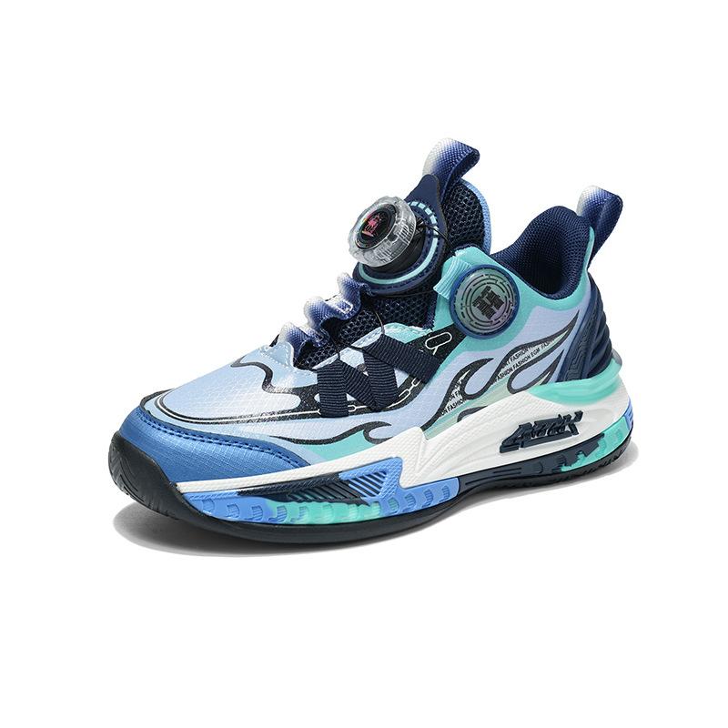 Children's basketball shoes 2025 autumn new leather waterproof middle-aged and older children's boys' non-slip running shoes