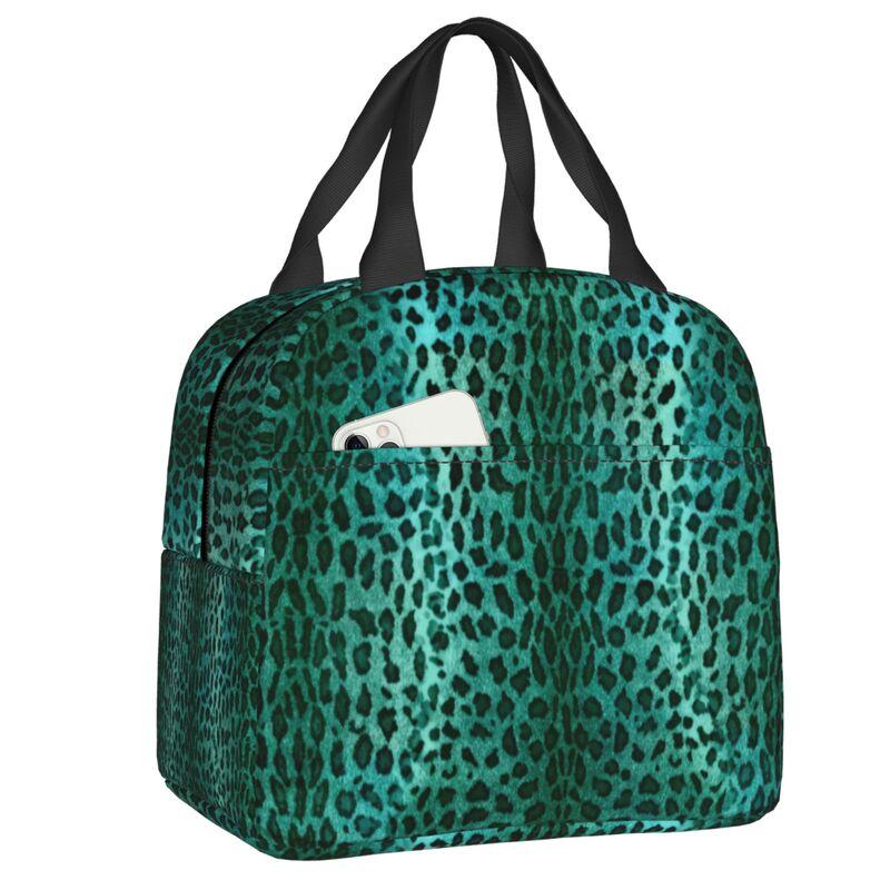 Borse Termiche Pranzo con Stampa Leopardo per Donne Pelle Animale Riutilizzabile Cooler Termico Cibo Pranzo Scatola Pranzo Lavoro Scuola Viaggio