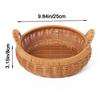 Handmade Round Rattan Storage Tray Large Capacity Dry Fruit Storage Tray  Bedroom