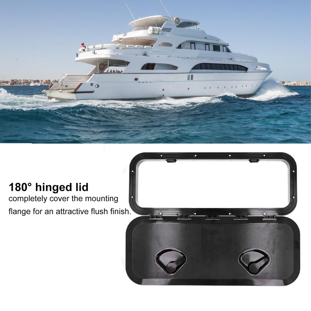 Boat Deck Hatch Deck Access Hatch Inspection Cover 180° Hinged Lid Anti UV with Lock for Marine Boat 24 X 9.5in Marine Deck Lid