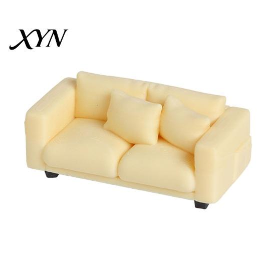 Mini Realistic Couch Miniature Couch, Tiny 2-Seater Furniture Loveseat Doll Mansion Accessories for 1/12 Scale Living Room 3D Model