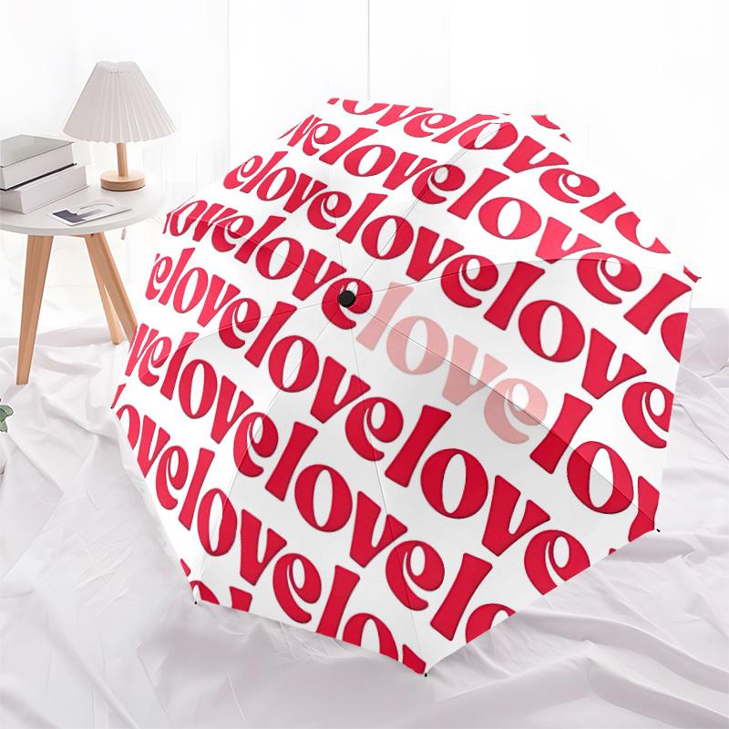 1pc Love Automatic Folding Umbrella - 8-Rib Automatic Open/Close, Large Canopy Birthday Festival Gift Yy251217101