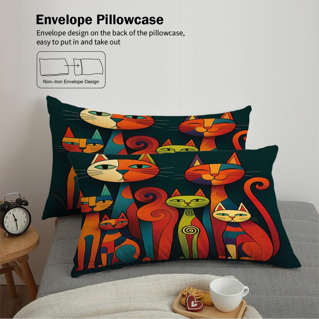 Cat 3D Print Bedding Set Modern Style Soft Duvet Cover Set King Queen Twin Size Birthday Gift for Bedroom Decor