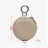 Genuine Leather Coin Purse Bag Pendant Decor With Mirror Round Wallet Keychain Zipper Closure Lipstick Storage Bag Bluetooth