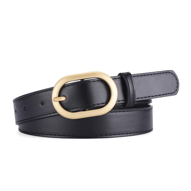 Women'S Belt Women'S Simple Jeans Waist Belt Wind Casual Metal Buckle Student Belt