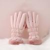 Down Cotton Satin Anti-cold Gloves Soft Finger Mittens Plush Thickened Gloves  Autumn