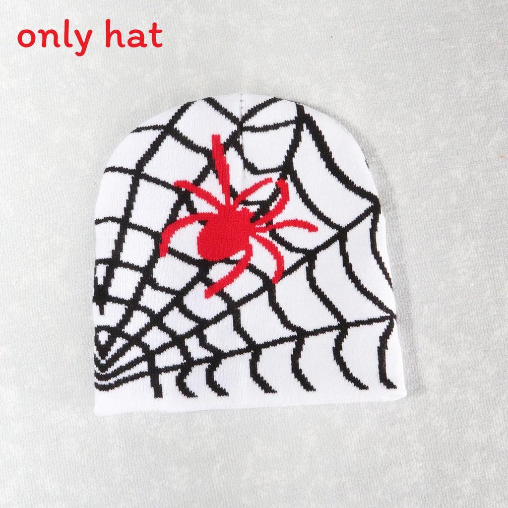 Spider Pattern Knit Beanie For Men And Women Warm Streetwear Fashion 2023