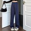 Workout Trousers Casual Pants Women High Waist Striped Suit Pants Stripe Straight Leg Pants  Female