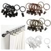 12 Curtain Rings Made of Coated with Clips, 25 Mm / 32 Mm Diameter