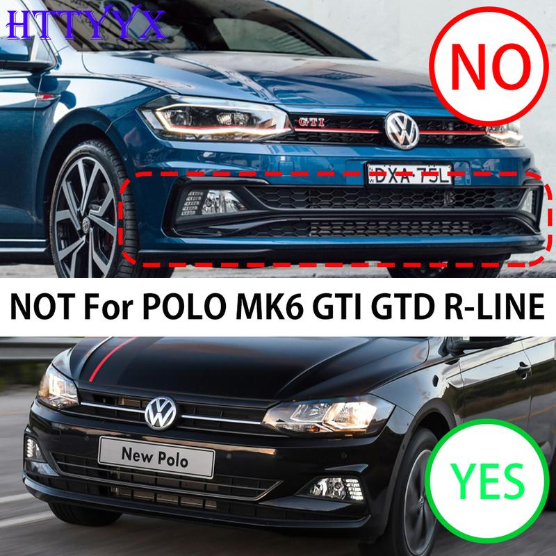 Fit for VW Polo Mk6 Typ AW Standard TSI TDI 2018 2019 2020 2021 2022 Front Bumper Splitter Lip Diffusers 3pcs
