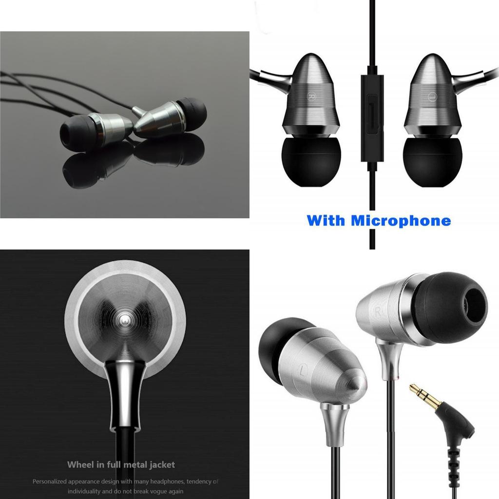 Silver Bullet Earphones Metal Deep Bass Wired Inear Headphones For Music Lovers