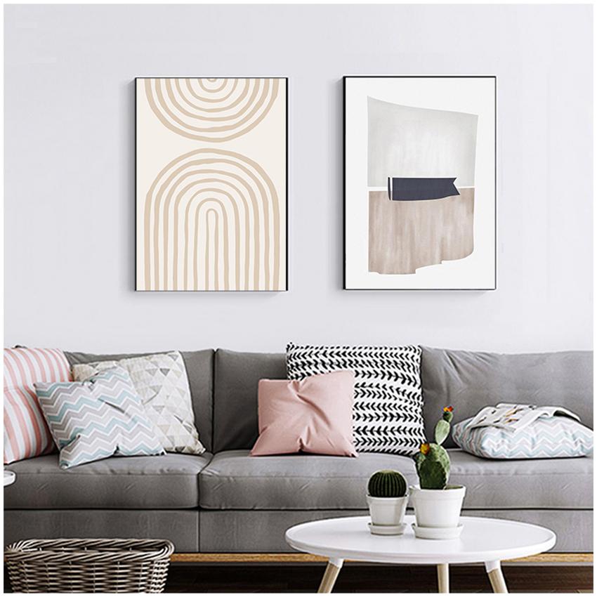 Print Wall Art Pictures Living Room Home Decor Abstract Scandinavia Trendy Boho Beige Colors Minimalist Canvas Painting