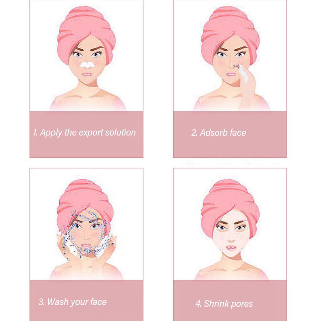 Blackhead Remover Pore Vacuum Electric Facial Pore Cleaner USB Rechargeable Blackhead Remover Vacuum Kit with 4 Probes