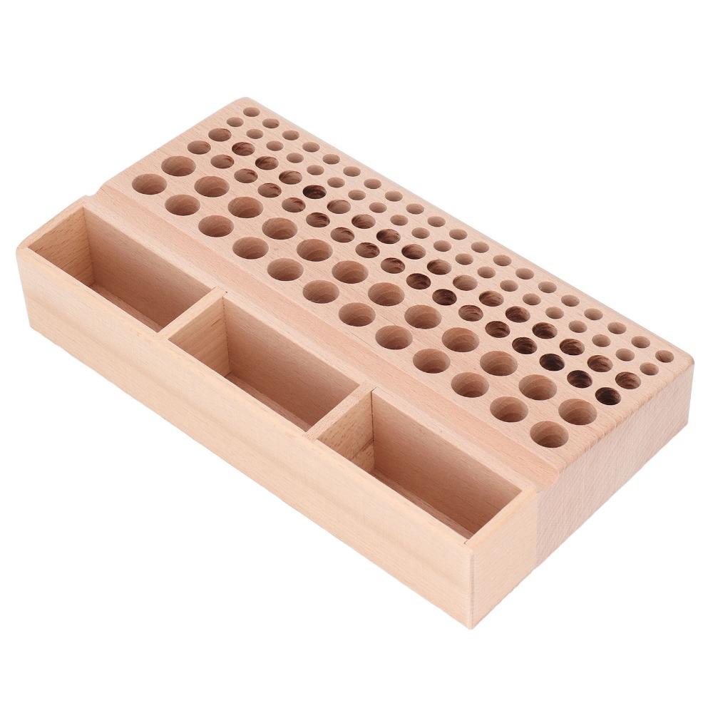 98 Holes Leather Tool Holder 3 Slots Leathercraft Storage Organizer Wooden Tool Rack For DIY