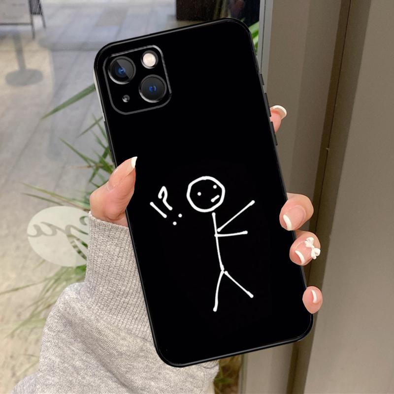 

Мультяшный спичечный человечек Чехол для iPhone 16 Pro Max 15 14 12 11 13 17 Pro Max Plus 12 13 Mini 16e 17 Air Задняя крышка iPhone 14