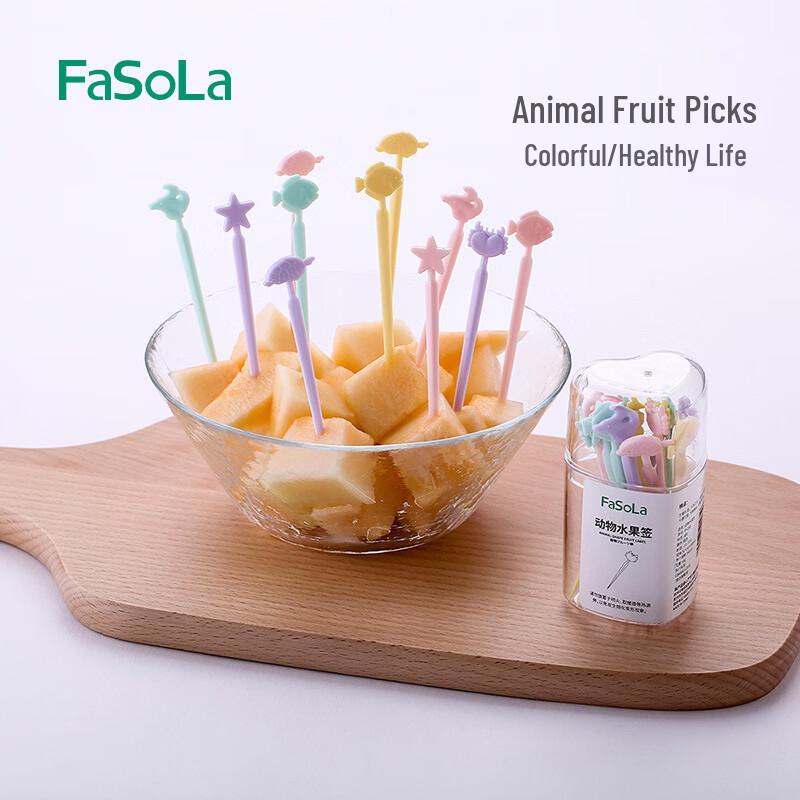 

FaSoLa Креативные фруктовые шпажки с рисунками животных, многоразовые, набор из 20 штук