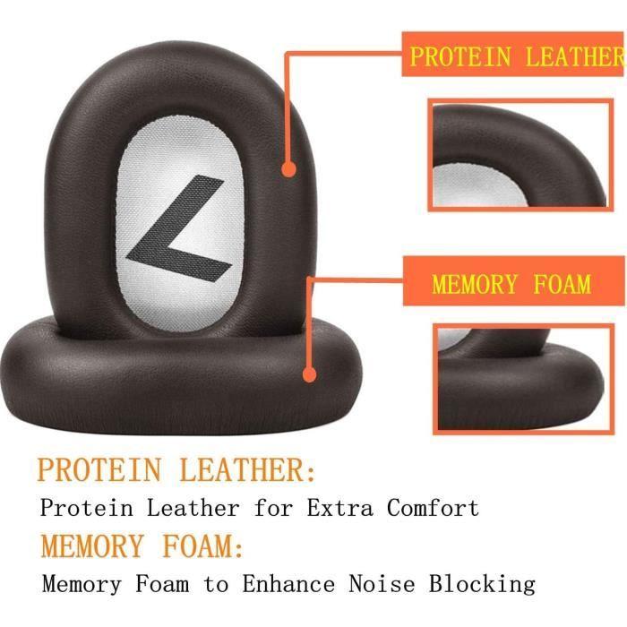 Coussinets de rechange - GENERIC - Plantronics Backbeat Pro 2 - Cuir protéiné - Mousse à mémoire de forme - Noir