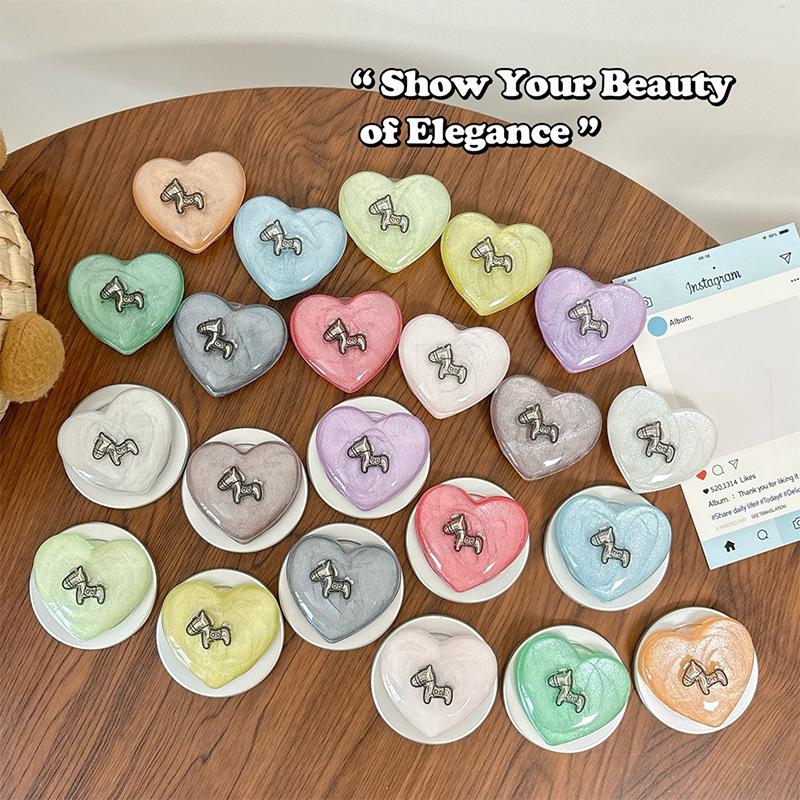 Creative Desktop Phone Airbag Holder Wind Paste Magnetic Glitter Heart Ring Girl Small Fresh