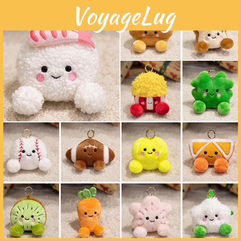 Kids Orange Bread Carrot Fruit Plush Keychain With Portable Decoration Size