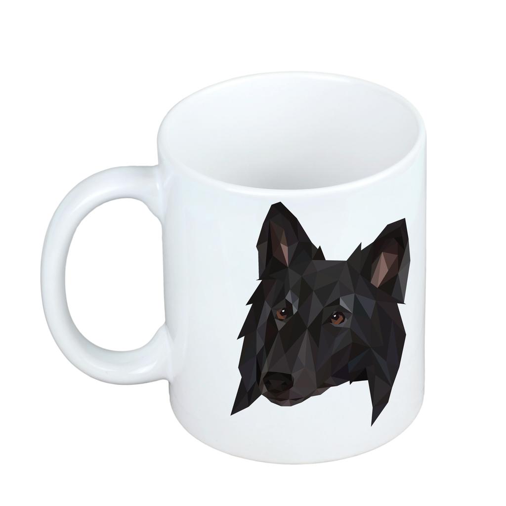 Owczarek Belgijski, Belgijski Pies Pasterski -Kubek Ze Zdjęciem I Napisem Geometryczny Pies Art-Dog