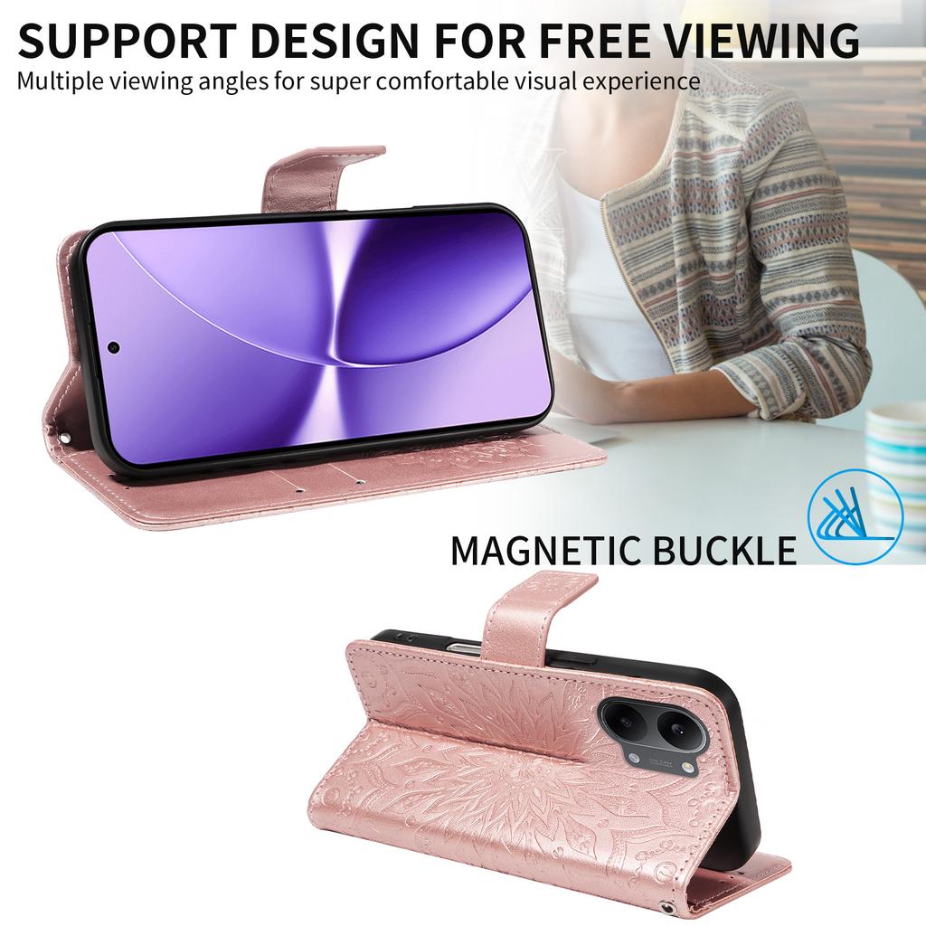 Wallet Case for Poco X8 Pro Max 5G - Leather/PU, Rose Gold