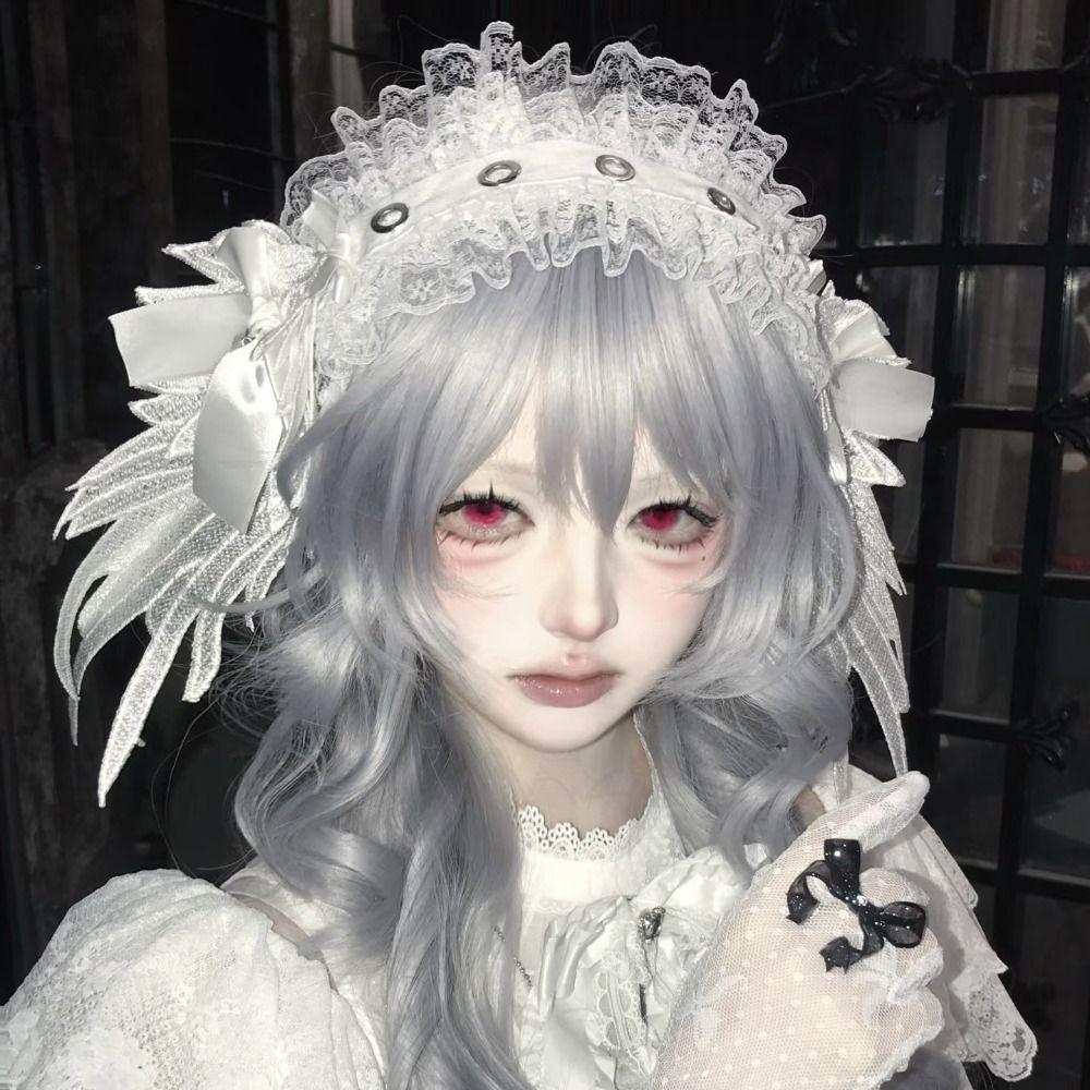 Jk Lolita Lace Headband Sweet Anime Maid Cosplay Headdress Ruffled Hairband  Masquerade Headpiece