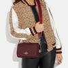 Coach Messenger 23 Silver Logo Plaque Pebbled Leather Envelope Bag Women Shoulder Bag Mahogany-Brown CH252-SVWN