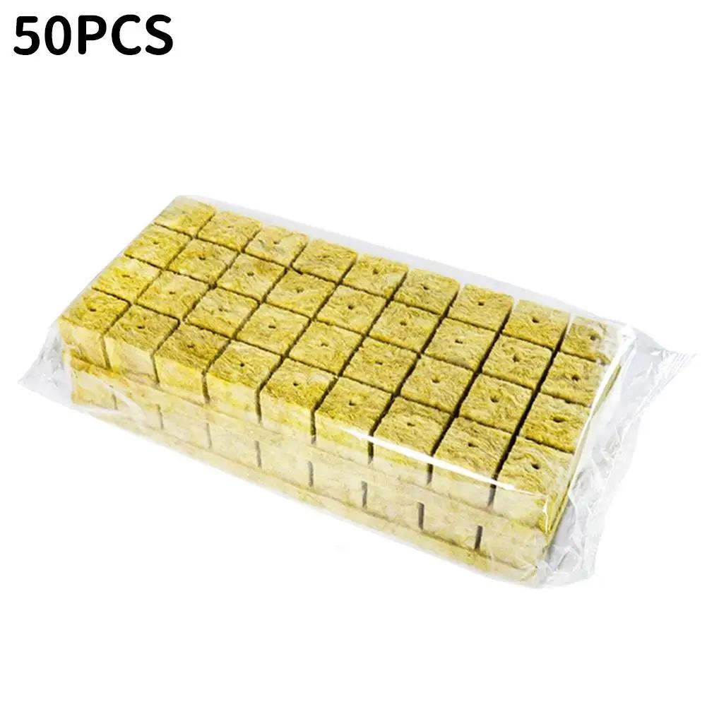 

50/100 шт. 25x25x25 мм Блоки из минеральной ваты для гидропонного выращивания семян овощей Каменные блоки для гидропоники Сельскохозяйственный каменный блок A4Z0