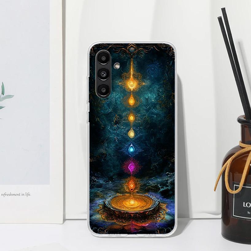 Yoga Chakra Spiritual Energy Universe Phone Case For Samsung Galaxy A17 A37 A57 A16 A26 A36 A56 A15 A25 A35 A55 A14 A24 A34 A54