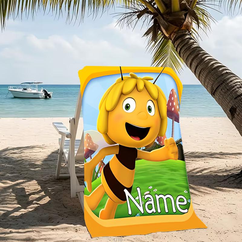 Customizable Personalized Beach Towels Maya the Bee Themed designs.Suitable for the Beach, Yoga, Sports;ideal As Beach Accessories